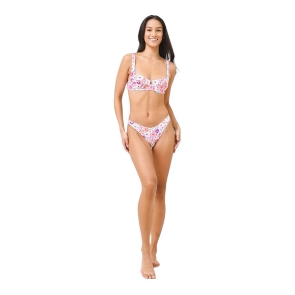 REINA OLGA Brigitte Bikini Set in Pastel Flowers NWT - Picture 7 of 7
